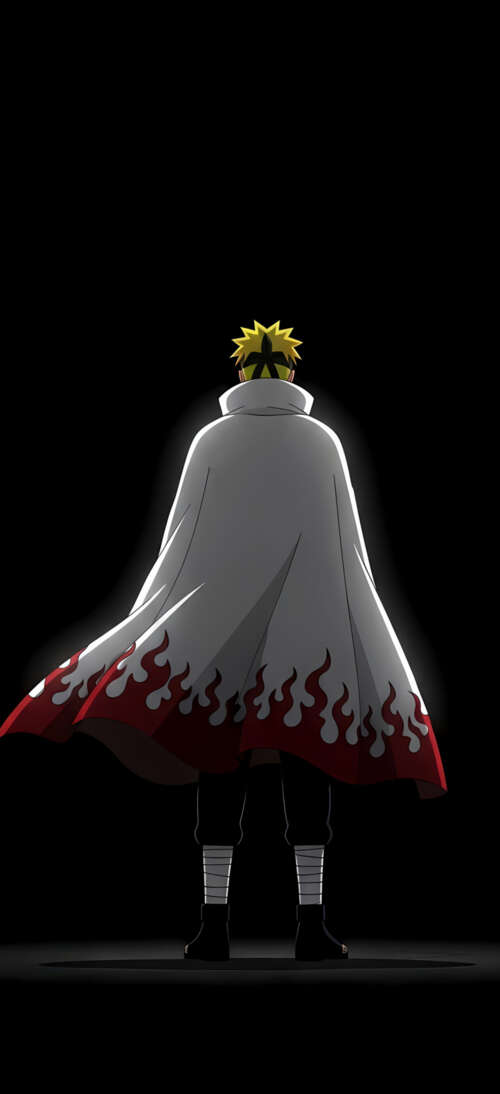 A minimalist digital portrait of Minato Namikaze from Naruto Shippuden set against... realme GT 7T free background