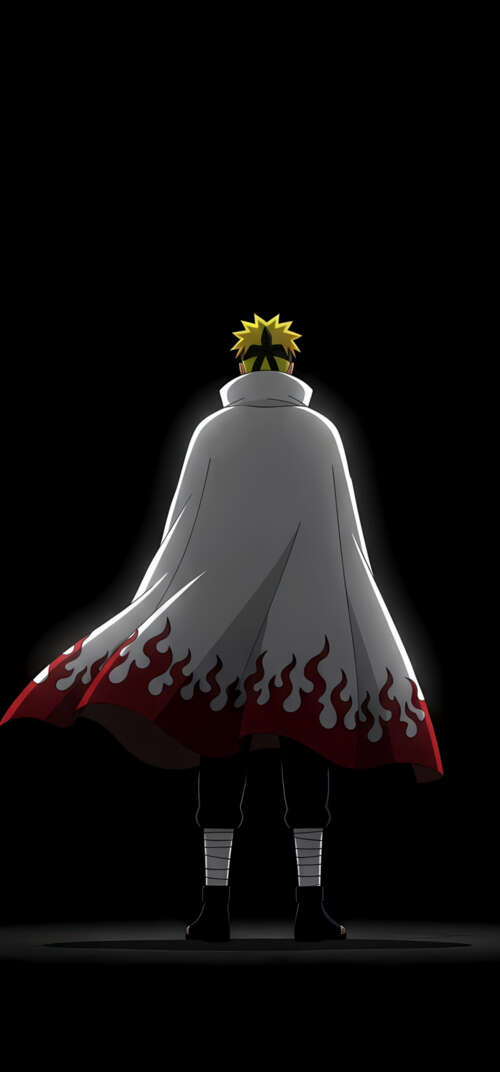 A minimalist digital portrait of Minato Namikaze from Naruto Shippuden set against... Samsung Galaxy S26 Ultra wallpaper images