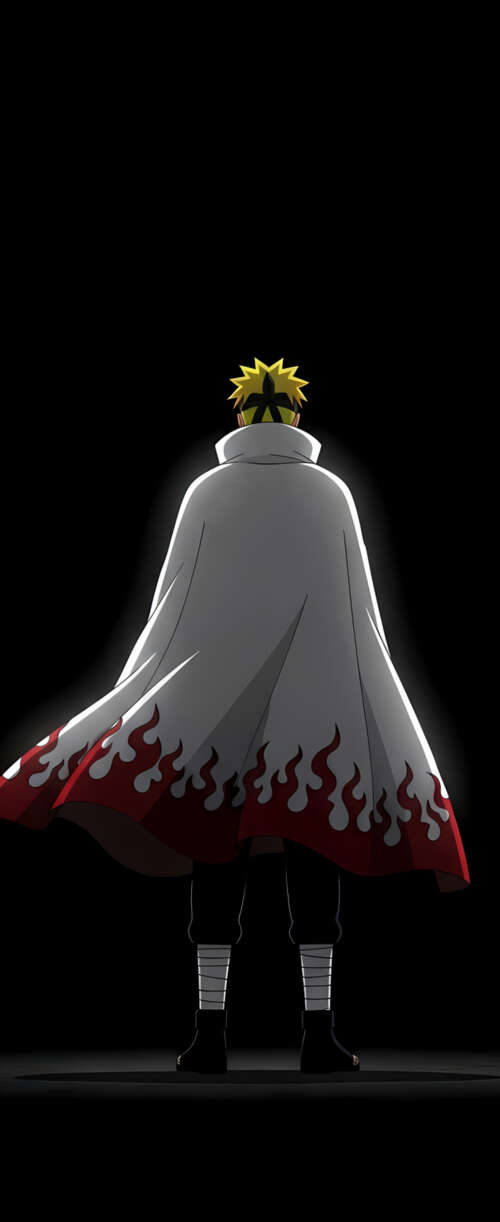A minimalist digital portrait of Minato Namikaze from Naruto Shippuden set against... Samsung Galaxy Z Flip7 FE mobile wallpaper