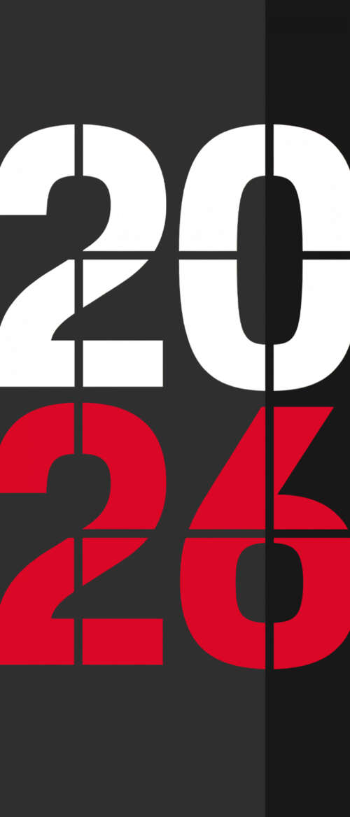 A minimalist 2026 New Year design featuring sleek typography on a dark, atmospheric... wallpaper photo gallery download