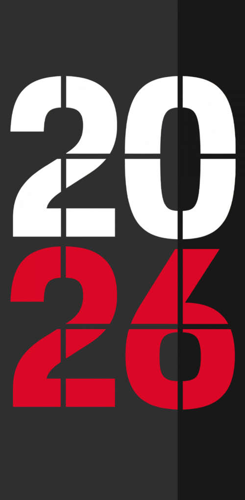 A minimalist 2026 New Year design featuring sleek typography on a dark, atmospheric... Huawei Mate 30 Pro wallpaper photo gallery download