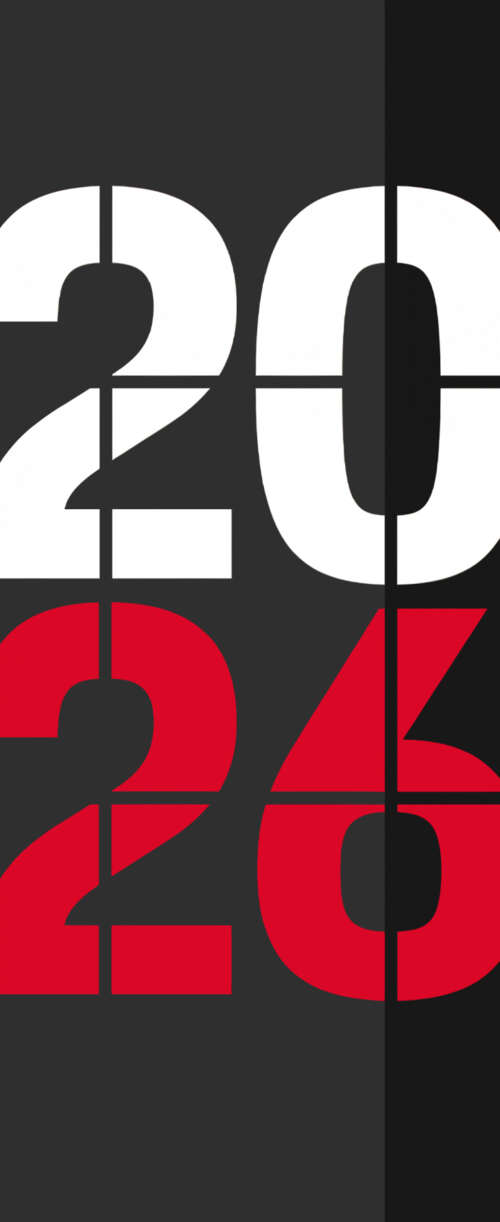 A minimalist 2026 New Year design featuring sleek typography on a dark, atmospheric... Samsung Galaxy Z Flip7 FE free background images