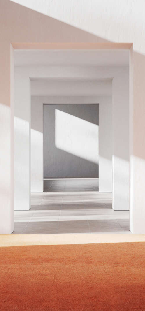 A bright and airy minimalist room with contemporary furniture and smooth, modern... Samsung Galaxy S26 Ultra
