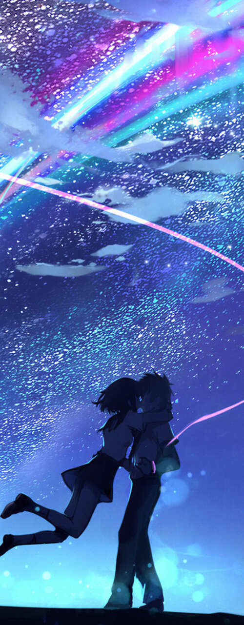 Taki Tachibana and Mitsuha Miyamizu from Your Name gazing at the Comet Tiamat in... pictures for wallpaper