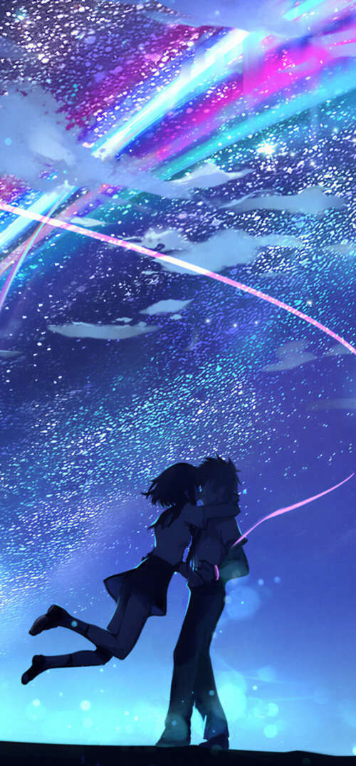 Taki Tachibana and Mitsuha Miyamizu from Your Name gazing at the Comet Tiamat in... UmiDigi Umidigi X pictures for wallpaper