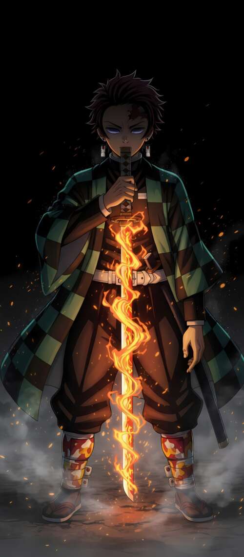 Tanjiro Kamado from Demon Slayer: Kimetsu no Yaiba unleashing the Hinokami Kagura... hotwav X100 GT