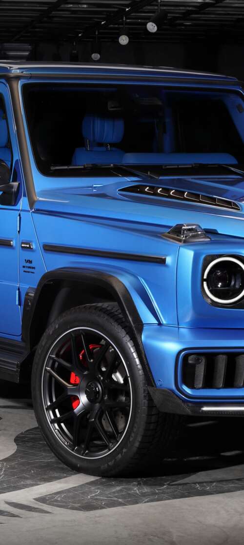 A highly detailed view of the custom TopCar Mercedes-Benz G-Class Inferno widebody... Xiaomi Redmi Note 14S hand phone wallpaper