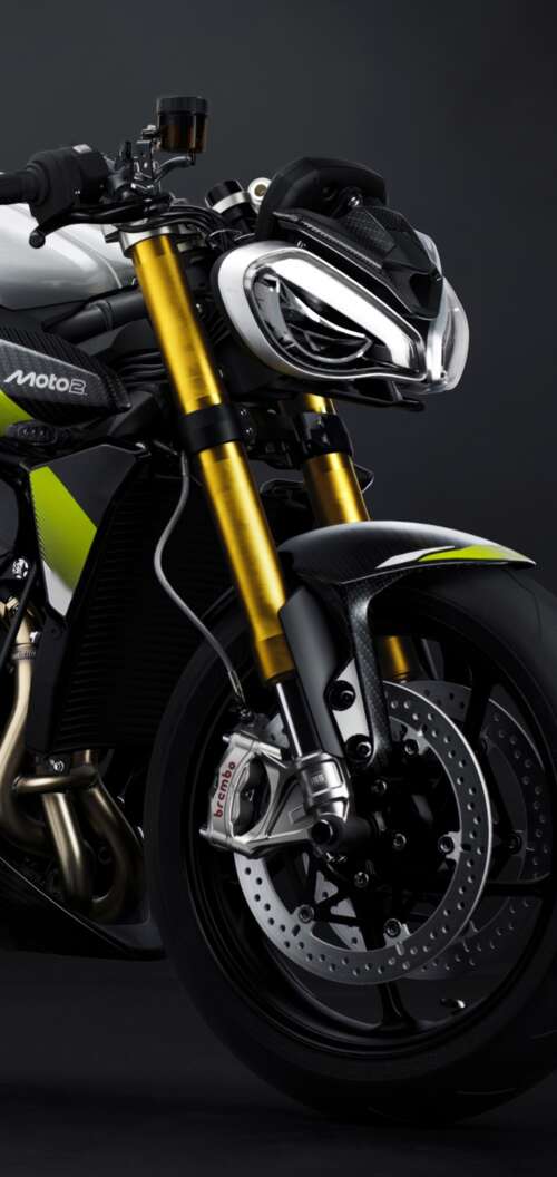 Triumph Street Triple 765 Moto2 Edition motorcycle against a moody dark background Oppo A6k 4G cell phone backgrounds free