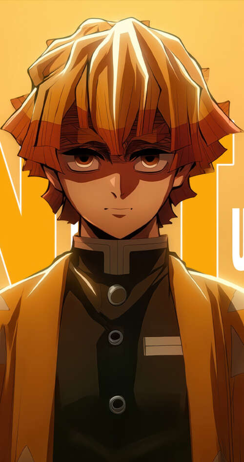 Zenitsu Agatsuma from Demon Slayer: Kimetsu no Yaiba in a yellow aesthetic character... Sharp Aquos C10 wallpapers for android