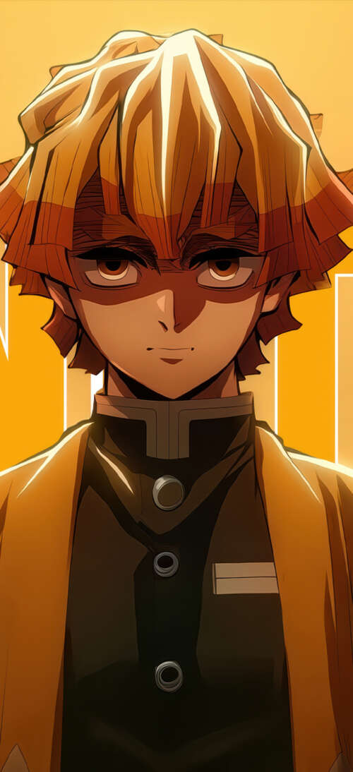 Zenitsu Agatsuma from Demon Slayer: Kimetsu no Yaiba in a yellow aesthetic character... realme GT 7T wallpaper images