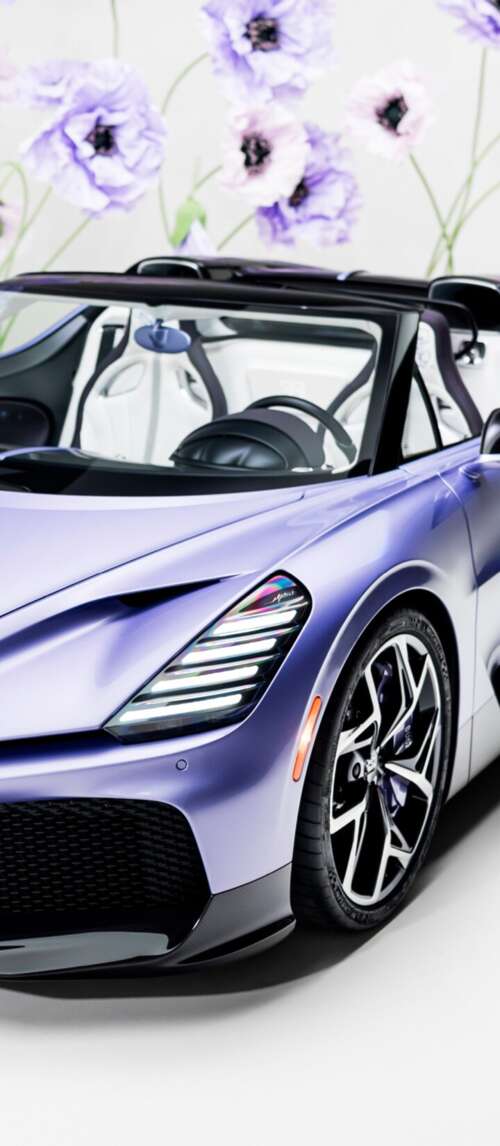 A sleek, futuristic one-off roadster car with a deep purple aesthetic and aerodynamic... Xiaomi Redmi 14C 5G download free phone wallpaper