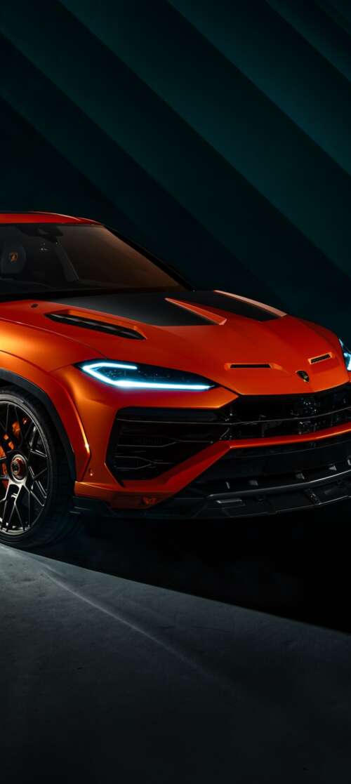 The 2026 Lamborghini Urus SE parked in a dark, cinematic urban environment with dramatic... itel CITY 100 background images hd