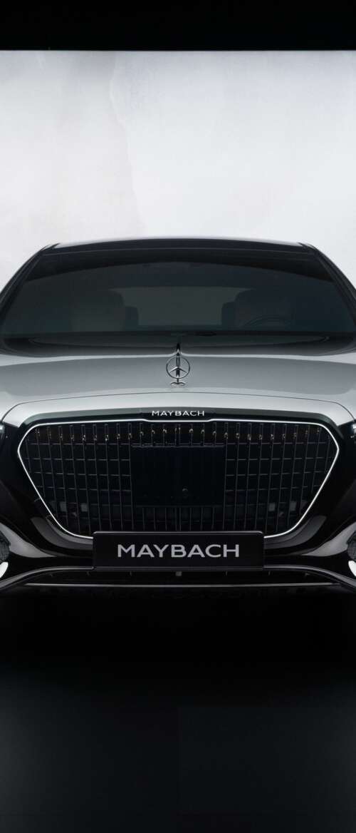 A high-detail, cinematic view of the 2026 Mercedes-Maybach S 580 luxury sedan showcasing... nubia Flip 3 wallpapers for android