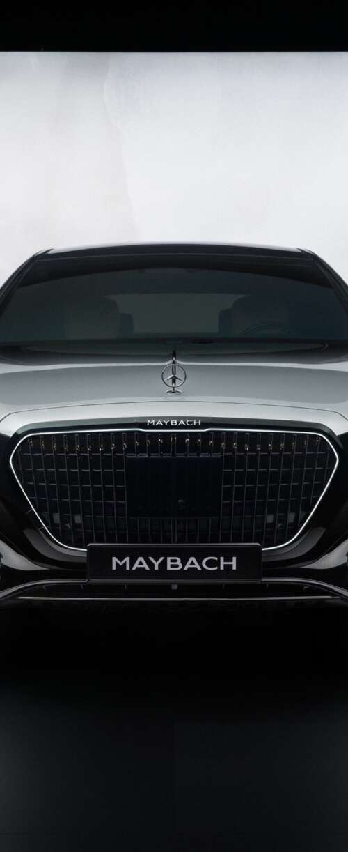A high-detail, cinematic view of the 2026 Mercedes-Maybach S 580 luxury sedan showcasing... Samsung Galaxy Z Flip7 FE background images hd