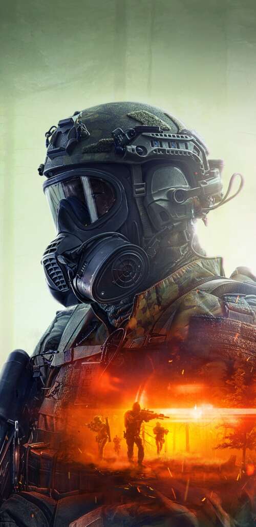 Cinematic key art for Battlefield 6 Season 2 featuring a tactical soldier in advanced... download free wallpaper for phone