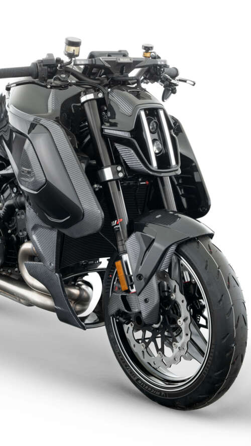 A studio shot of the 2026 Brabus 1400 R Signature Edition, a luxury naked motorcycle... mobile wallpaper