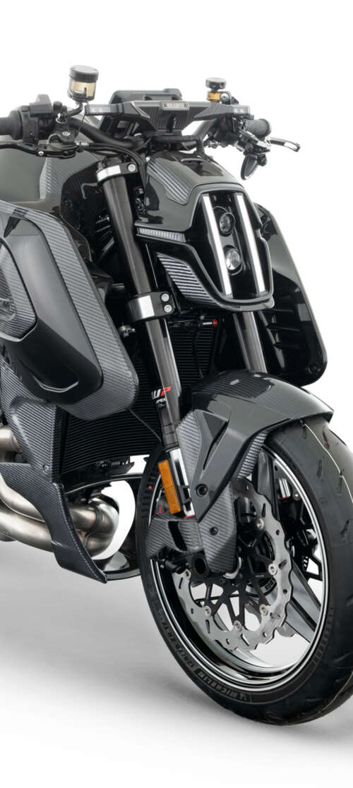 A studio shot of the 2026 Brabus 1400 R Signature Edition, a luxury naked motorcycle... itel CITY 100 wallpapers for android