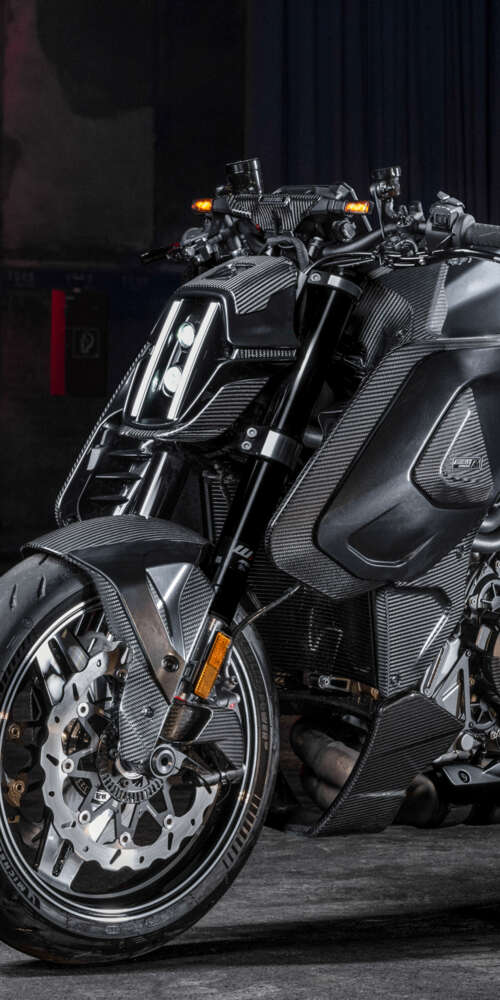 A futuristic Brabus 1400 R Signature Edition motorcycle featuring extensive carbon... Ulefone Rugking 2 Pro pictures for wallpaper