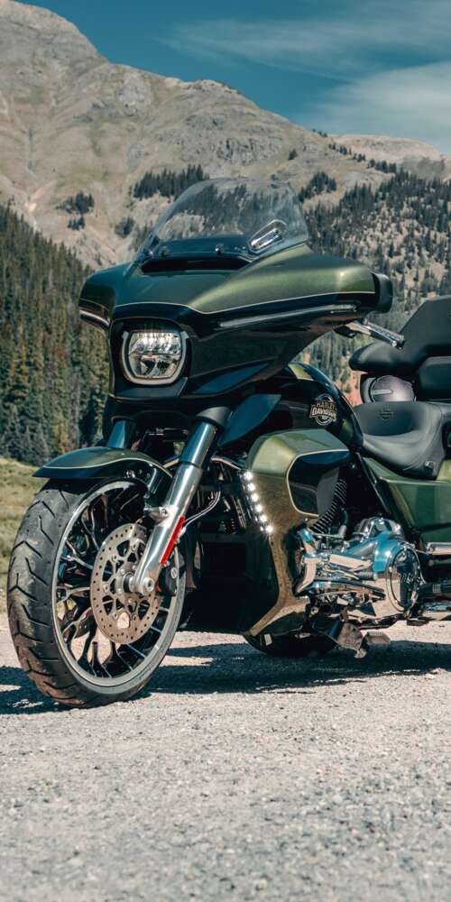 A high-resolution, detailed close-up of a 2026 Harley-Davidson Street Glide motorcycle... Ulefone Rugking 2 Pro wallpapers for android