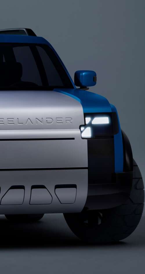 A high-resolution, close-up view of a futuristic electric SUV with aerodynamic lines... Sharp Aquos C10 wallpapers for android