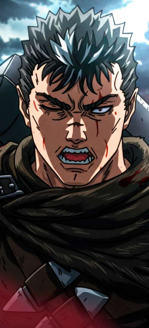 Guts from the Berserk manga wielding the massive Dragon Slayer sword during an intense... Huawei Pura 90 Pro pictures for wallpaper