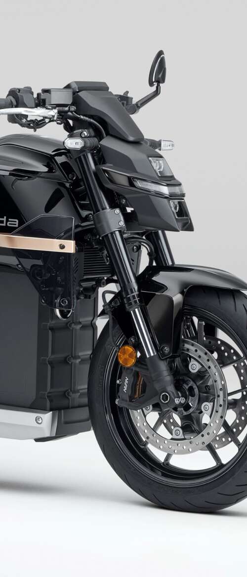 Close-up shot of the Honda WN7 electric motorcycle showcased at the EICMA Motorcycle... nubia Flip 3 wallpaper
