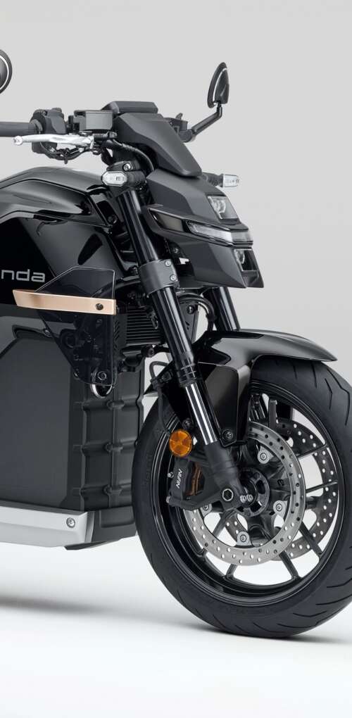 Close-up shot of the Honda WN7 electric motorcycle showcased at the EICMA Motorcycle... Huawei Mate 30 Pro wallpaper photo gallery download