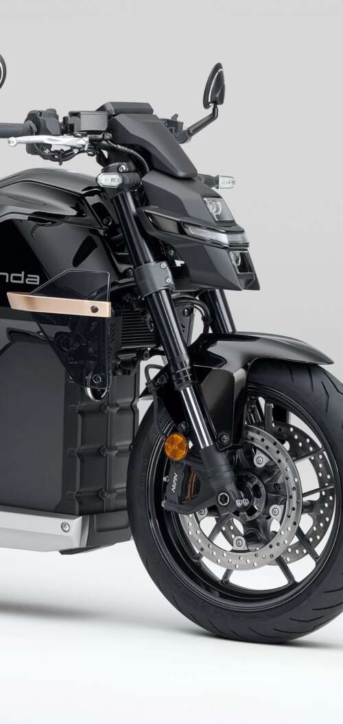 Close-up shot of the Honda WN7 electric motorcycle showcased at the EICMA Motorcycle... Oppo A6k 4G download free phone wallpaper