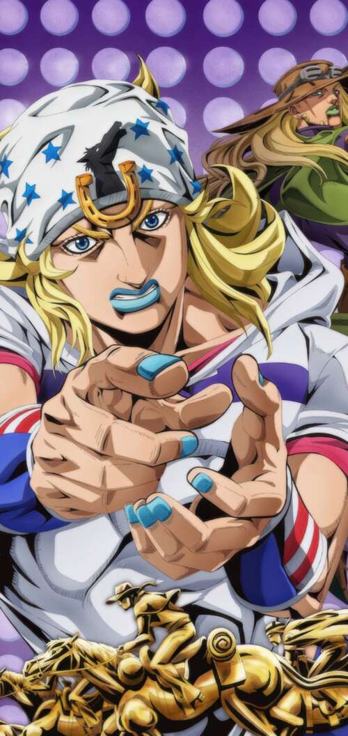 Johnny Joestar and Gyro Zeppeli from JoJo's Bizarre Adventure: Steel Ball Run Oppo A6k 4G hand phone wallpaper