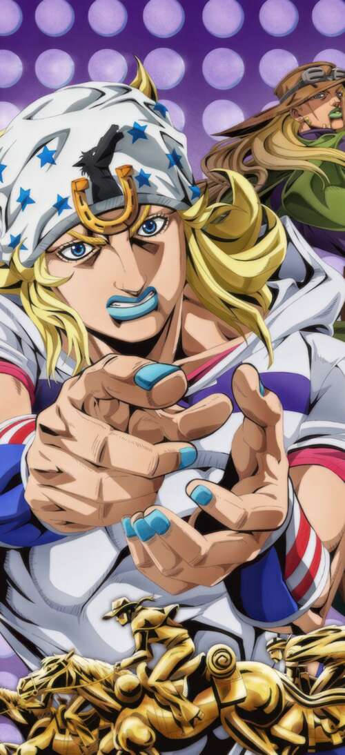 Johnny Joestar and Gyro Zeppeli from JoJo's Bizarre Adventure: Steel Ball Run realme GT 7T pictures for wallpaper