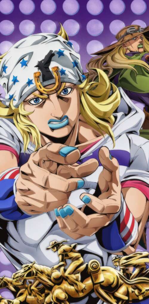 Johnny Joestar and Gyro Zeppeli from JoJo's Bizarre Adventure: Steel Ball Run Huawei Mate 30 Pro lock screen wallpaper