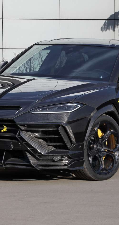 A highly detailed 5K close-up of a customized Lamborghini Urus SE featuring TopCar... free background images