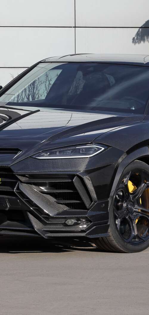 A highly detailed 5K close-up of a customized Lamborghini Urus SE featuring TopCar... Oppo A6k 4G mobile wallpaper