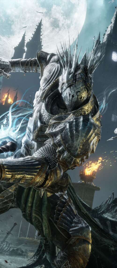 A battle-hardened knight in heavy armor performing a strike during combat in Lords... Blackview XPLORE 1 Pro wallpaper images