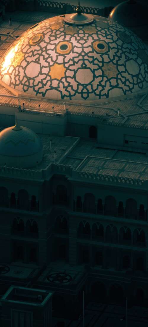 Dark aesthetic night view of the Sheikh Zayed Grand Mosque in Abu Dhabi, UAE, showing... Huawei Pura 90 Pro wallpaper download