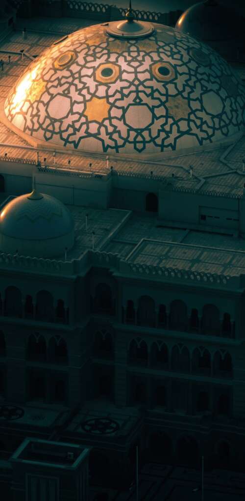Dark aesthetic night view of the Sheikh Zayed Grand Mosque in Abu Dhabi, UAE, showing... Huawei Mate 30 Pro free background images