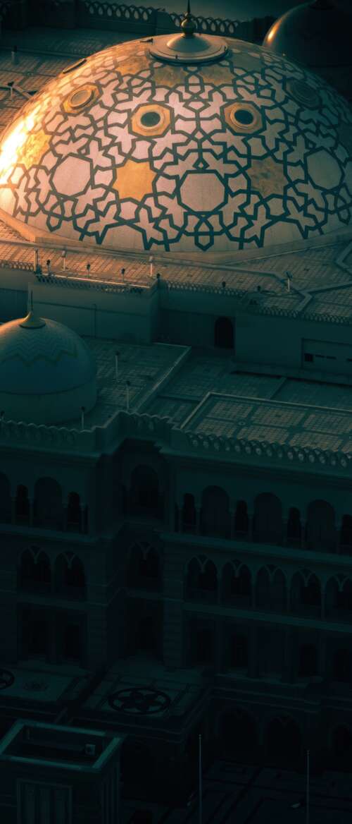 Dark aesthetic night view of the Sheikh Zayed Grand Mosque in Abu Dhabi, UAE, showing... nubia Flip 3 free wallpaper