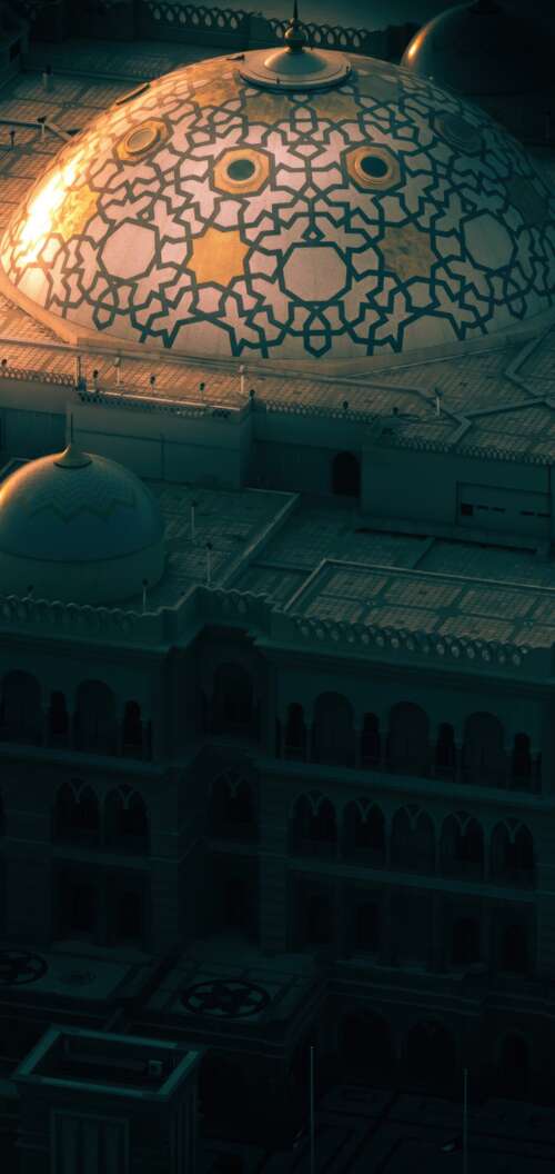 Dark aesthetic night view of the Sheikh Zayed Grand Mosque in Abu Dhabi, UAE, showing... Oppo A6k 4G mobile wallpaper