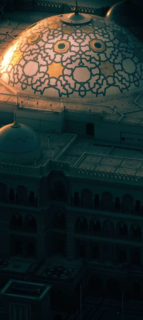 Dark aesthetic night view of the Sheikh Zayed Grand Mosque in Abu Dhabi, UAE, showing... itel CITY 100 mobile wallpaper