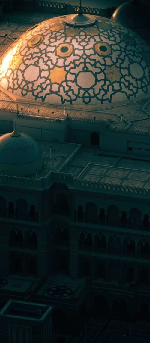 Dark aesthetic night view of the Sheikh Zayed Grand Mosque in Abu Dhabi, UAE, showing... Blackview XPLORE X1 free background images