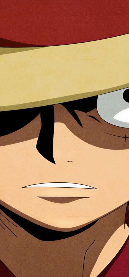 A close-up, intense depiction of Monkey D. Luffy from One Piece with a focused expression. UmiDigi Umidigi X