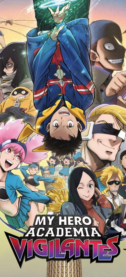 Anime poster of Koichi Haimawari and Knuckleduster from My Hero Academia: Vigilantes Honor X70 free background