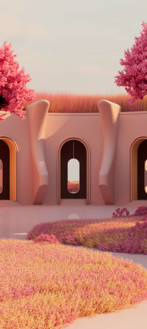 A futuristic, surreal landscape featuring an Etherean Wanderer amidst floating islands... itel CITY 100
