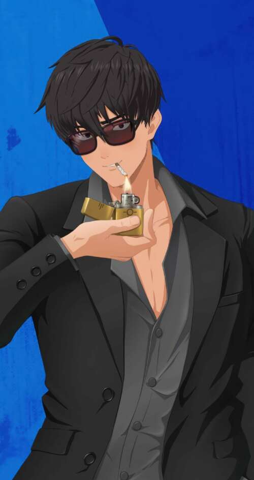 Nicholas D. Wolfwood from Trigun Stargaze against a vibrant blue background Sharp Aquos C10 background images hd