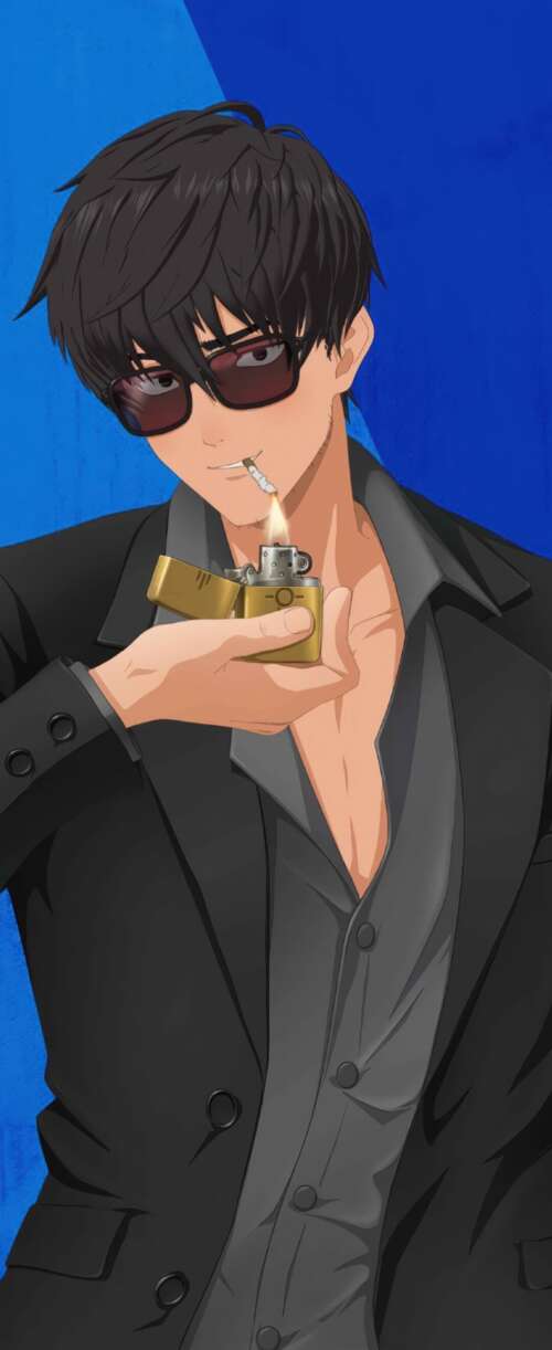 Nicholas D. Wolfwood from Trigun Stargaze against a vibrant blue background Samsung Galaxy Z Flip7 FE pictures for wallpaper