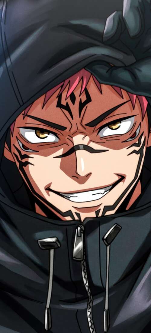 Ryomen Sukuna from Jujutsu Kaisen wearing a stylish hoodie featuring his signature... Honor X70 wallpaper images