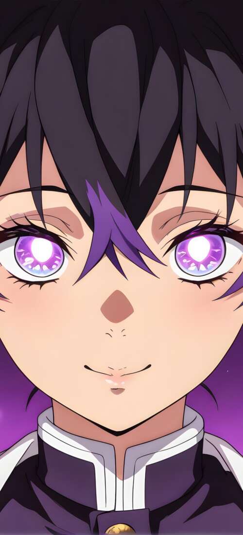Shinobu Kocha from Demon Slayer: Kimetsu no Yaiba with glowing purple eyes and butterfly... Oppo Find X9 free hd wallpapers