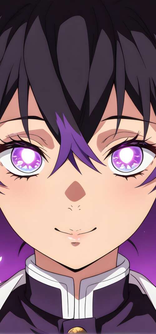 Shinobu Kocha from Demon Slayer: Kimetsu no Yaiba with glowing purple eyes and butterfly... Samsung Galaxy S26 Ultra wallpaper images