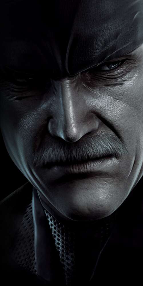 Solid Snake from Metal Gear Solid wearing tactical gear in a cinematic setting. Ulefone Rugking 2 Pro wallpaper