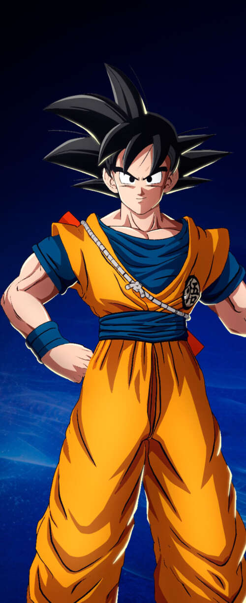 Son Goku from Dragon Ball holding his Power Pole in a dark blue aesthetic inspired... Samsung Galaxy Z Flip7 FE high definition wallpaper